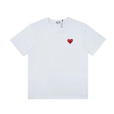 CDG Be Kind T Shirt CDG Classic Red Heart Embroidery Couple Short Sleeve T-shirt
